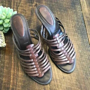 Nickels | Vintage Strap Heeled Slide-On Leather Sandals